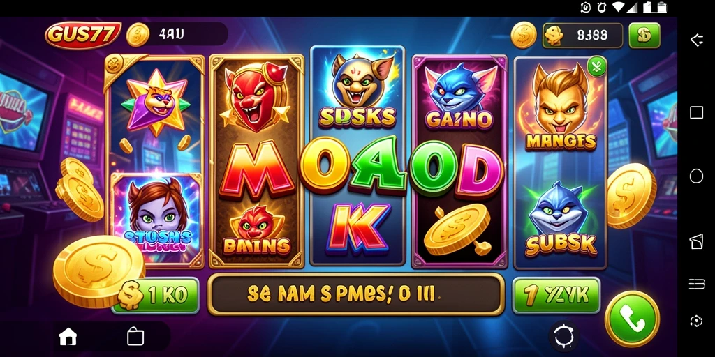 Tampilan menarik dari gameplay Slot di GUS77 yang seru.