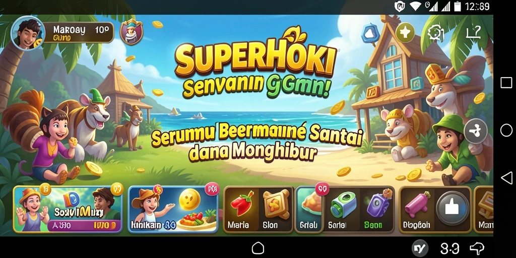 Screenshot gameplay SUPERHOKI yang menunjukkan keseruan bermain.